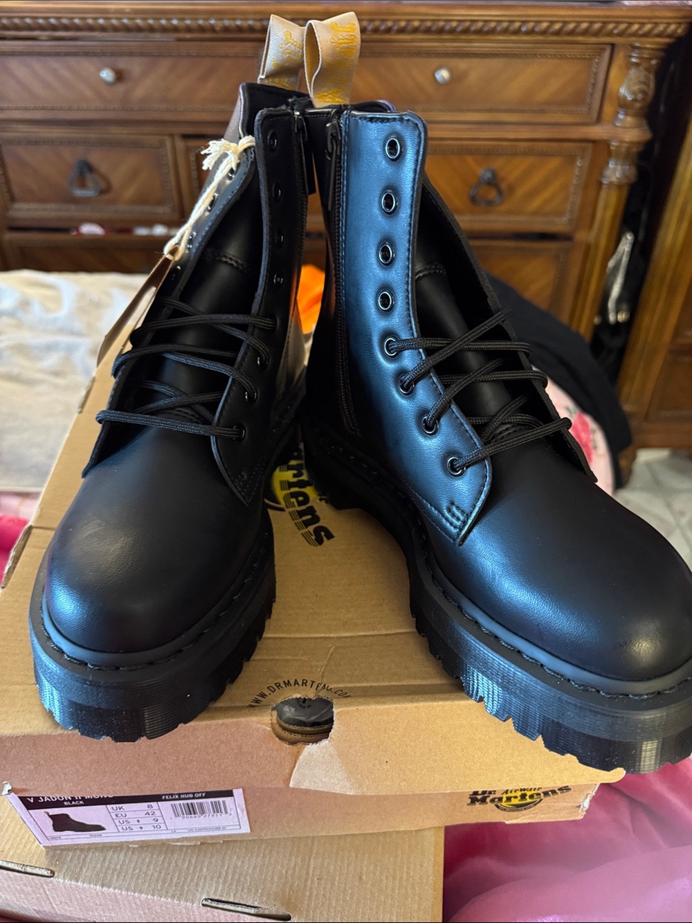 Dr. Martens Black Lace-Up Combat Boots